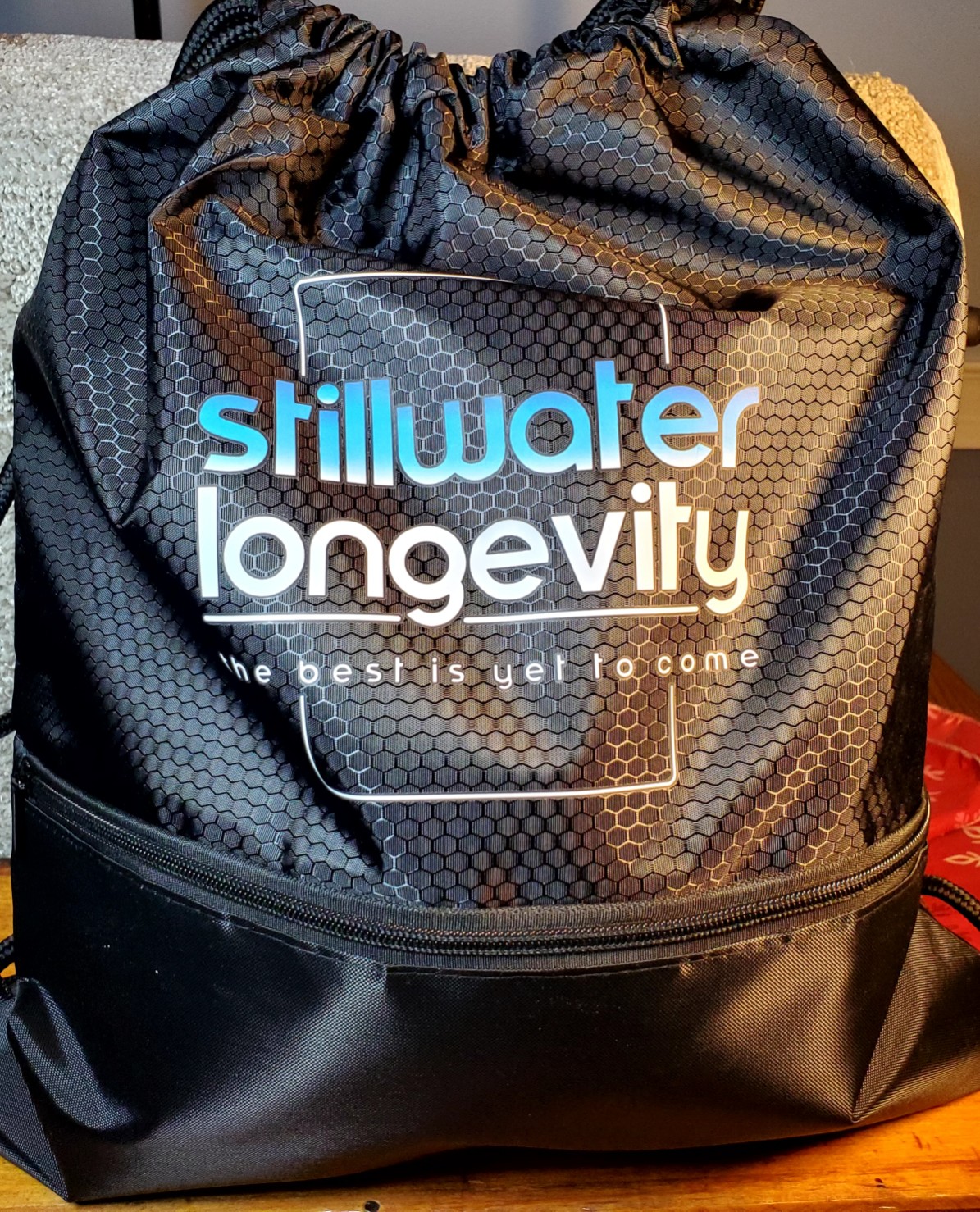Oxford Waterproof Drawstring Backpack (Black) - Image 2